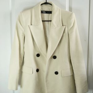 ZARA Premium White Tailored Blazer Size S